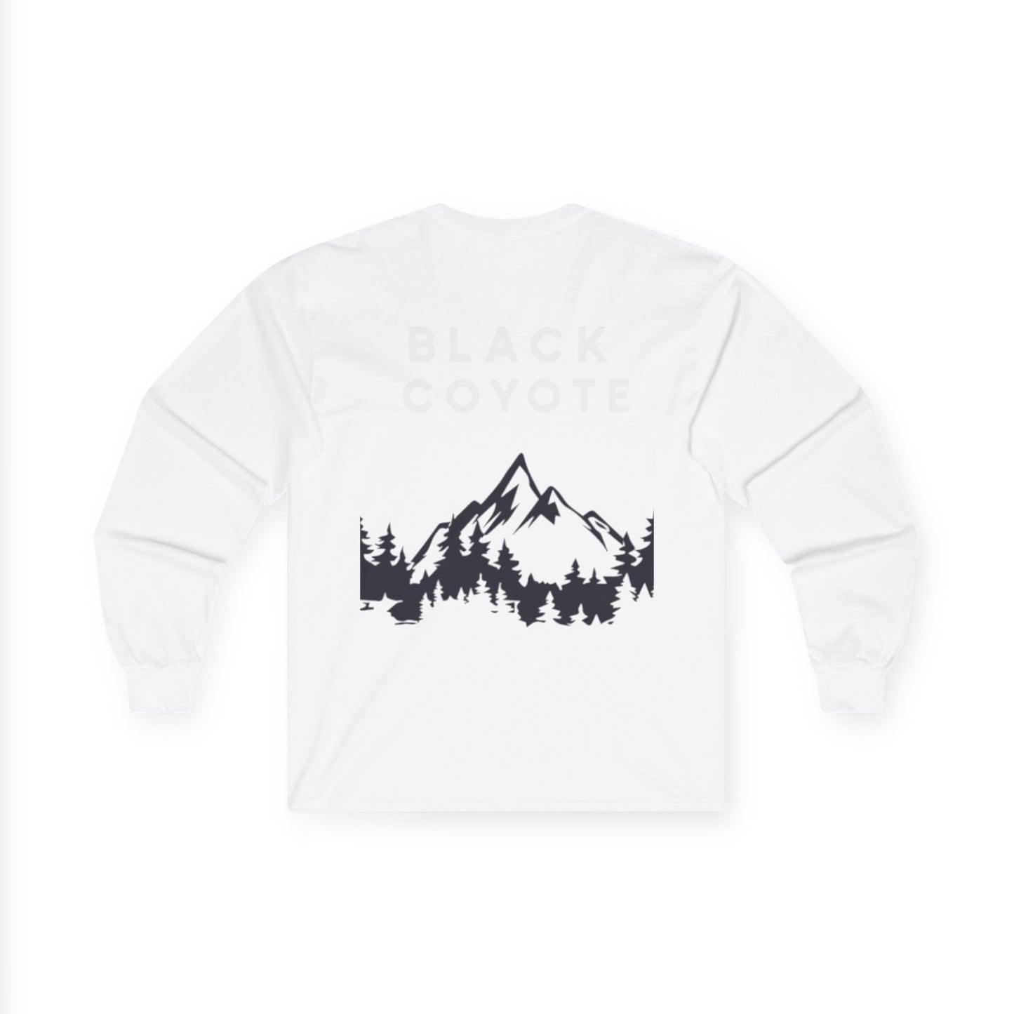 Adventure-Ready Unisex Long Sleeve Tee - Black Coyote Mountain Design