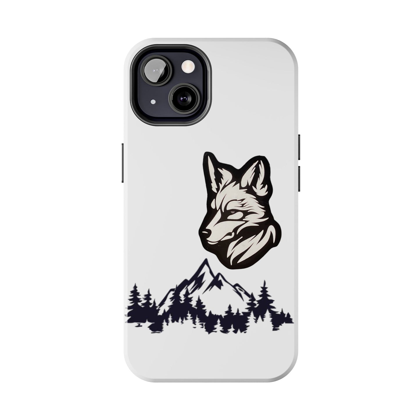 Black Coyote Phone Case With Mountains