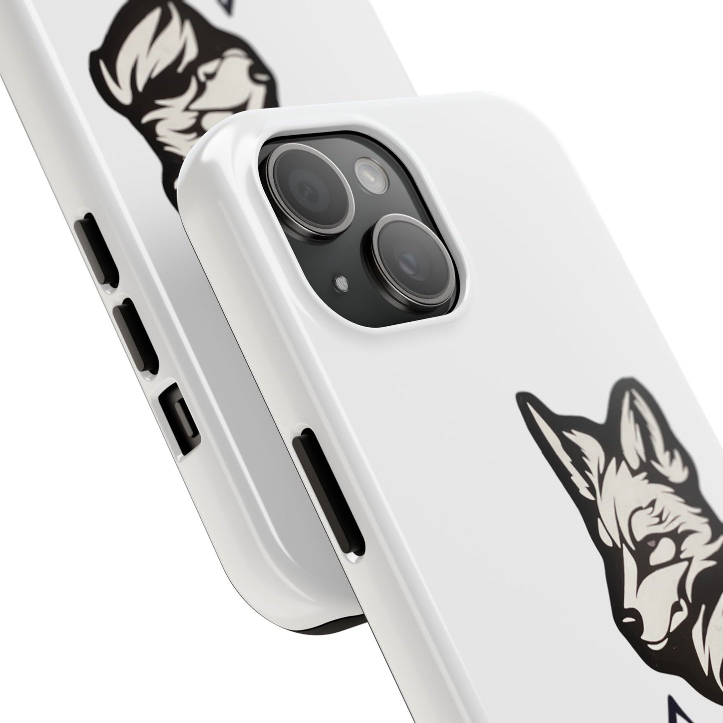 Black Coyote Phone Case With Mountains