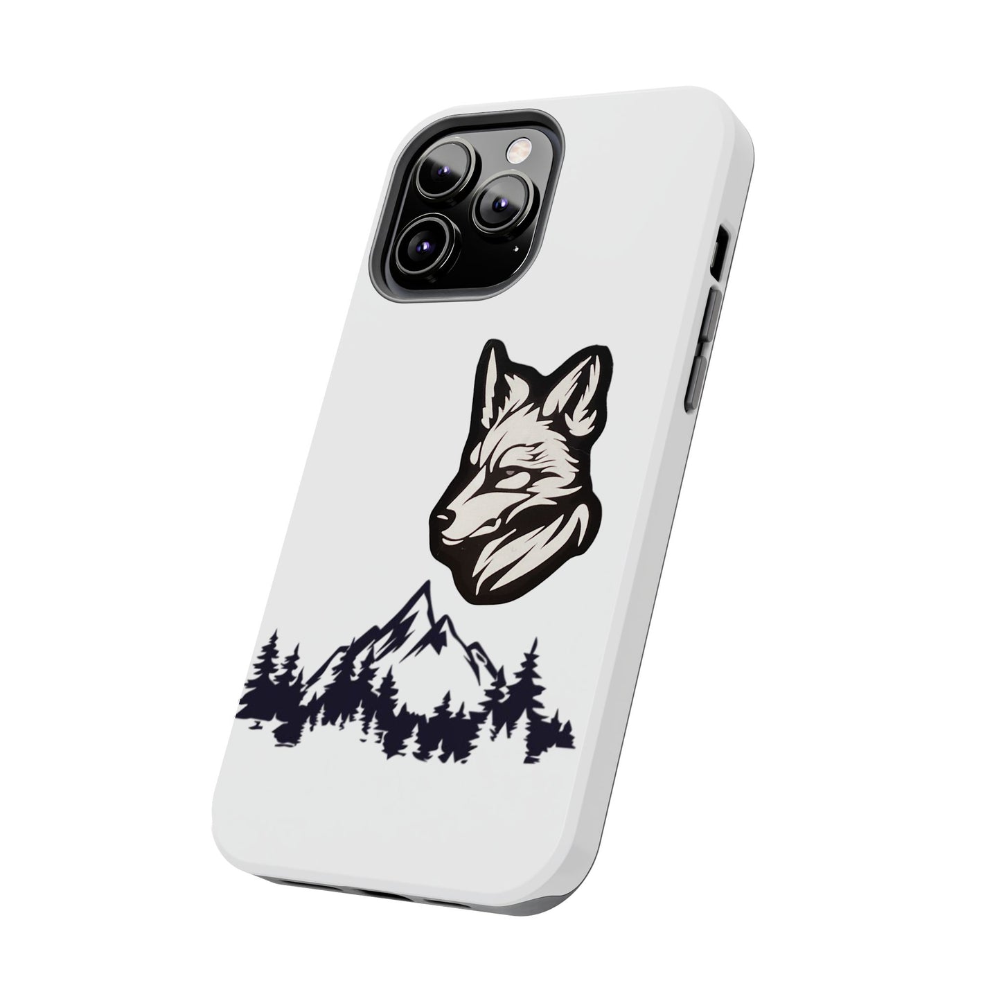 Black Coyote Phone Case With Mountains