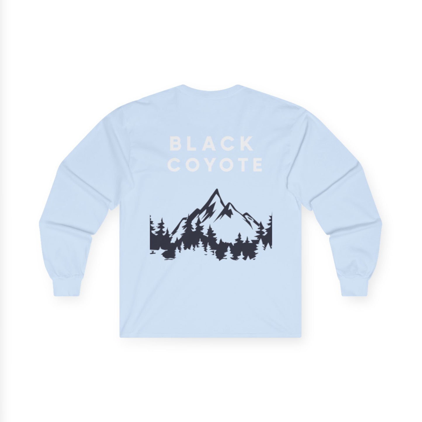 Adventure-Ready Unisex Long Sleeve Tee - Black Coyote Mountain Design