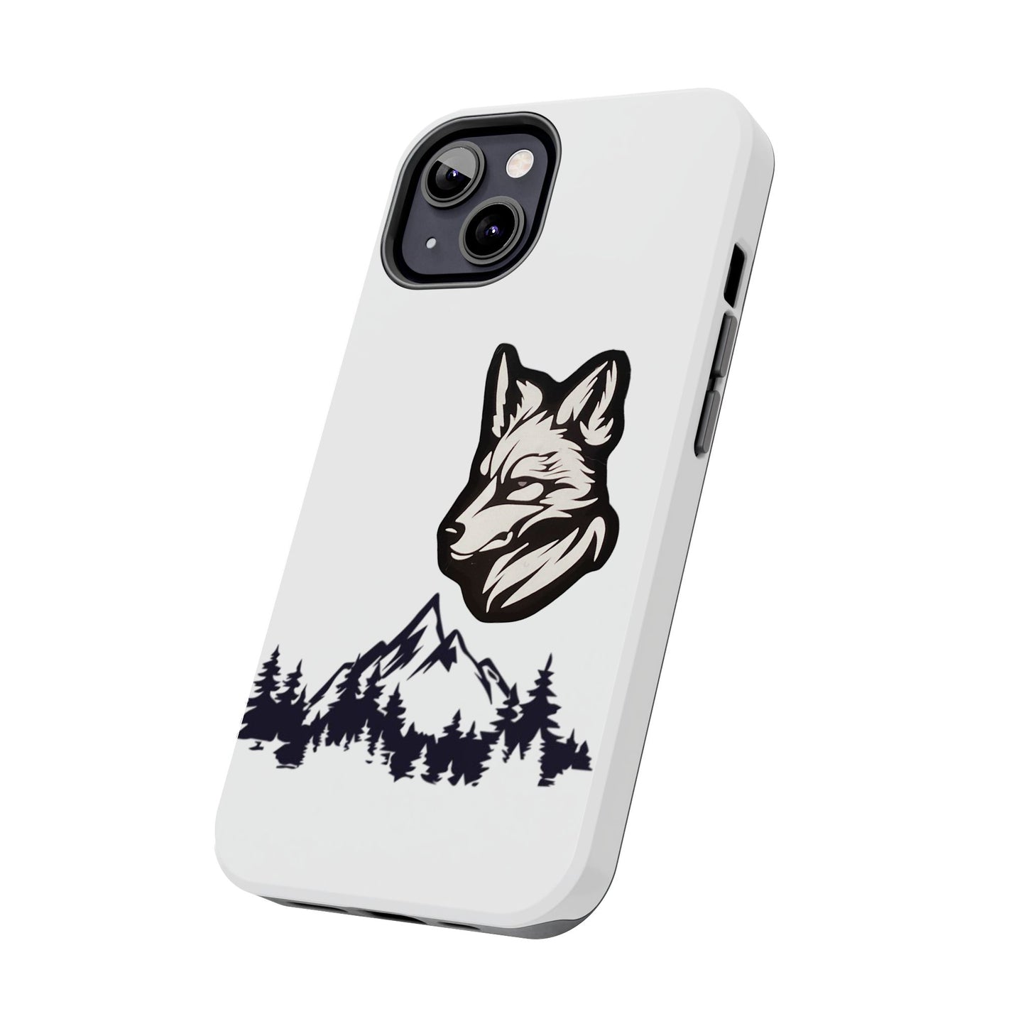 Black Coyote Phone Case With Mountains